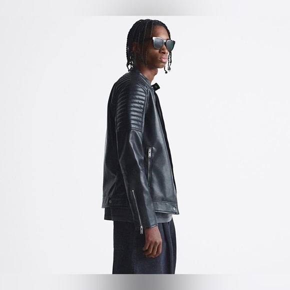 ZARA Leather Biker Jacket - Size XL, Great Condition! - Picture 4 of 5